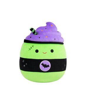 Squishmallows 12" Green and Purple Latte with Stitches and Bat logo Medium Plush
